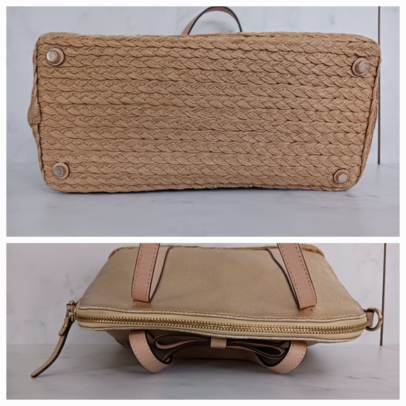 Kate Spade Gold Capri Espadrille Maise Mixedmedia Satchel - Picture 5 of 16